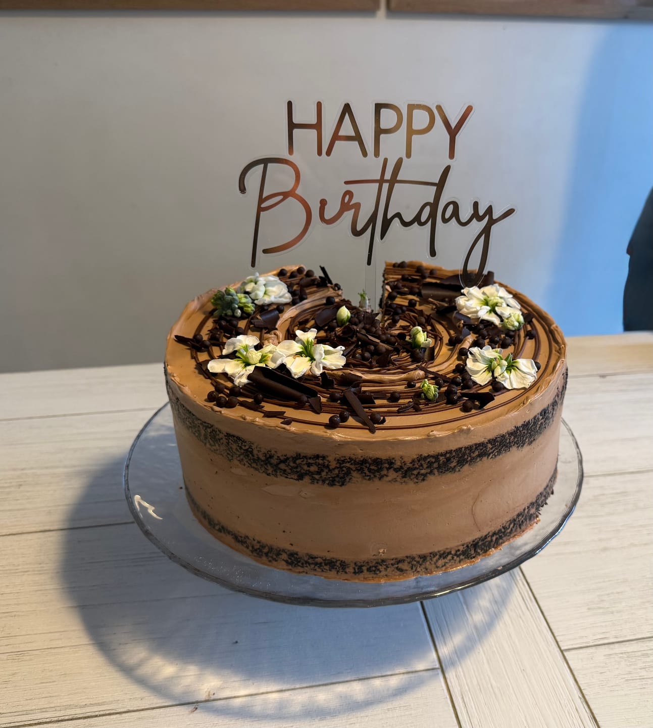 Customer photo review of double chocolate cake