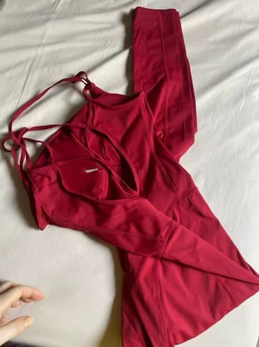 Customer photo review of Women’s Workout Jumpsuit – Forma Cross-Back