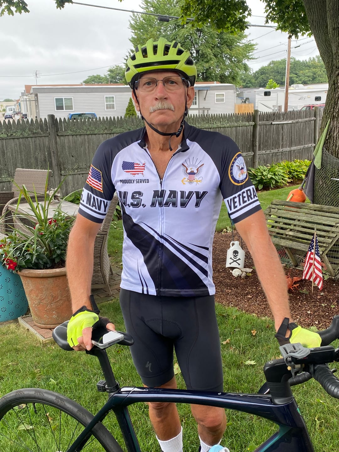 Customer photo review of Men’s Personalized U.S. Navy Proudly Served Cycling Jersey & Kit