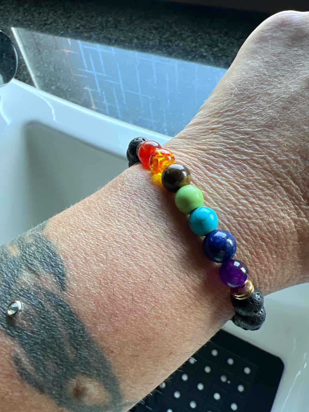 Customer photo review of »Die 7 Energie Chakren« Blockadenlöser-Armband aus verschiedenen Natursteinen inkl. abgebrochenem Stern