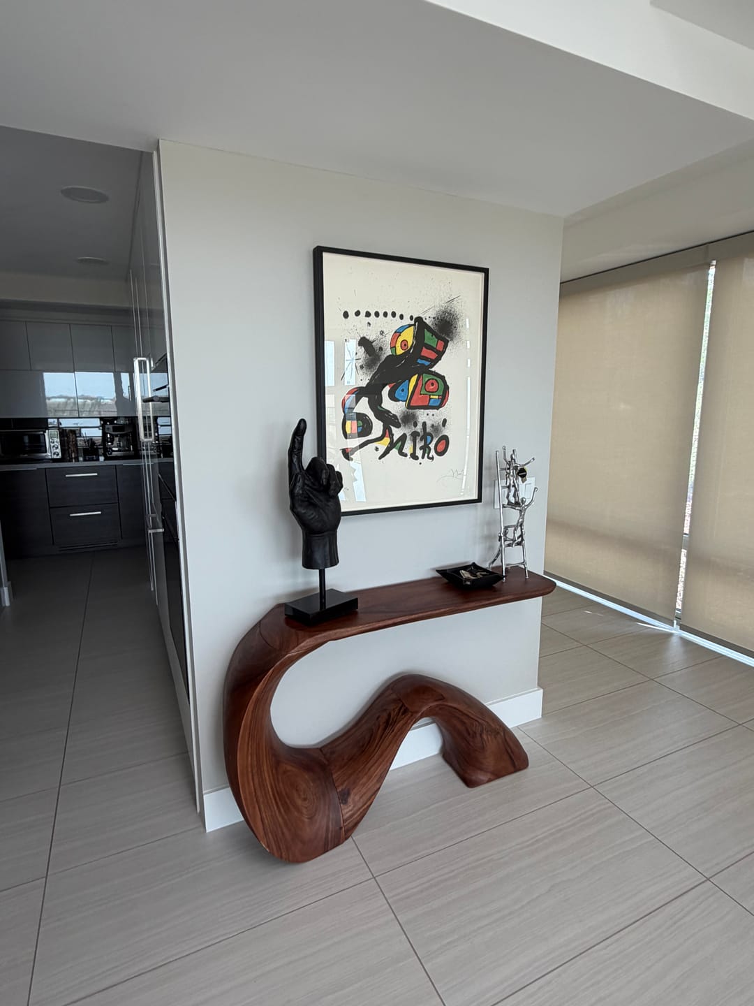 Customer photo review of Modern Live Edge Entryway Table Organic Solid Wood For Home Decor
