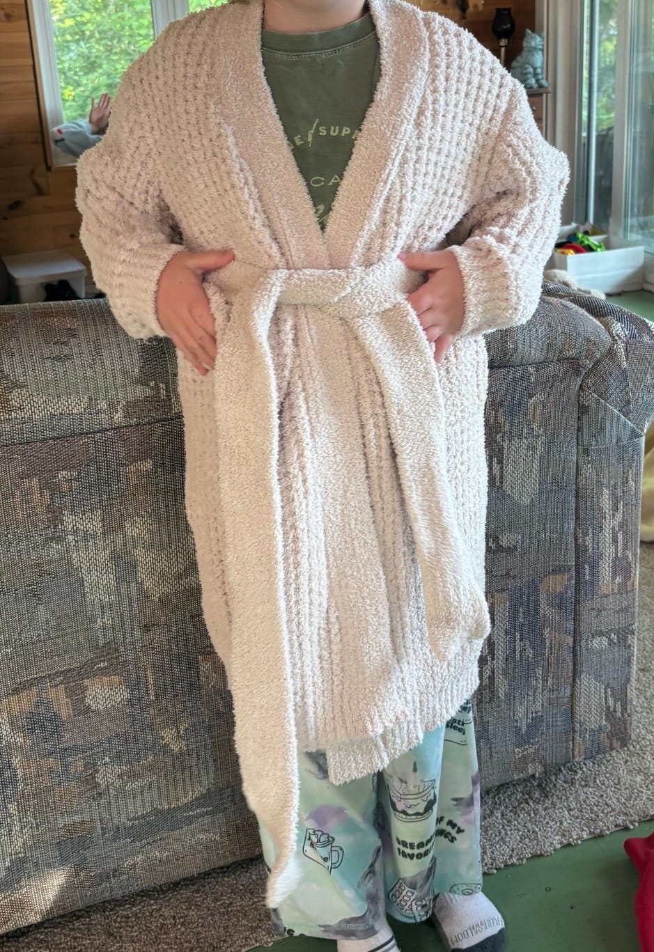 Customer photo review of Childrens Waffle Robe