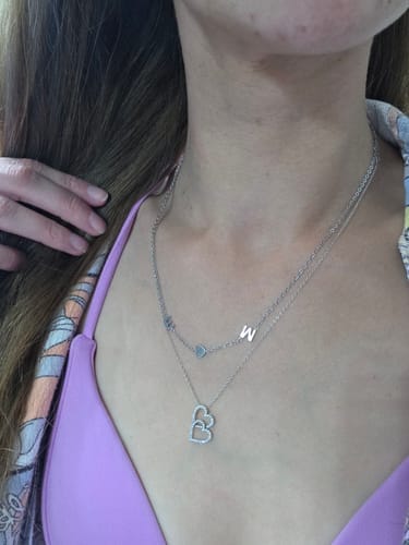 Customer photo review of Custom Sideways Initial Necklace