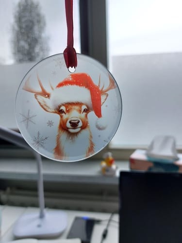 Customer photo review of Glazen Kerstboomhanger Ø 7,5 cm Ronde Hanger voor Sublimatie & Personalisatie