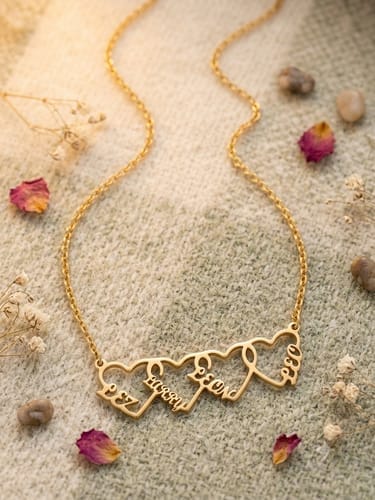 Customer photo review of Custom Heart Name Necklace