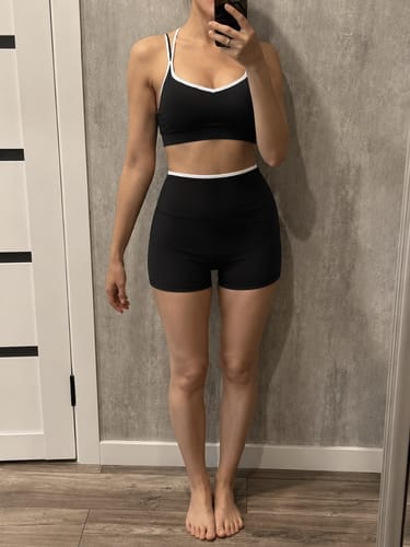 Customer photo review of Women’s Top & Shorts Workout Set – Duo Short