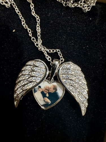 Customer photo review of Custom Angel Photo Locket Necklace