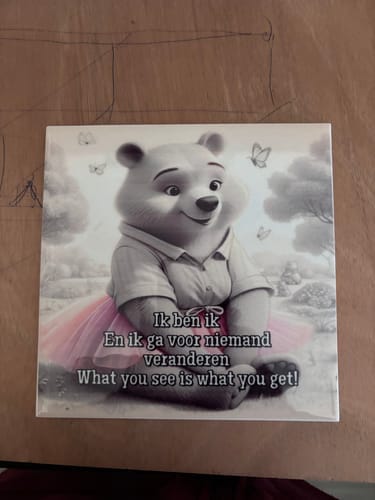 Customer photo review of Sublimatie tegel 15x15 cm wit glans – keramiek A+ kwaliteit
