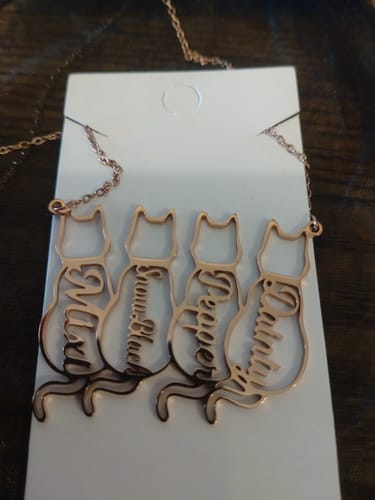 Customer photo review of Custom Cat Name Necklace