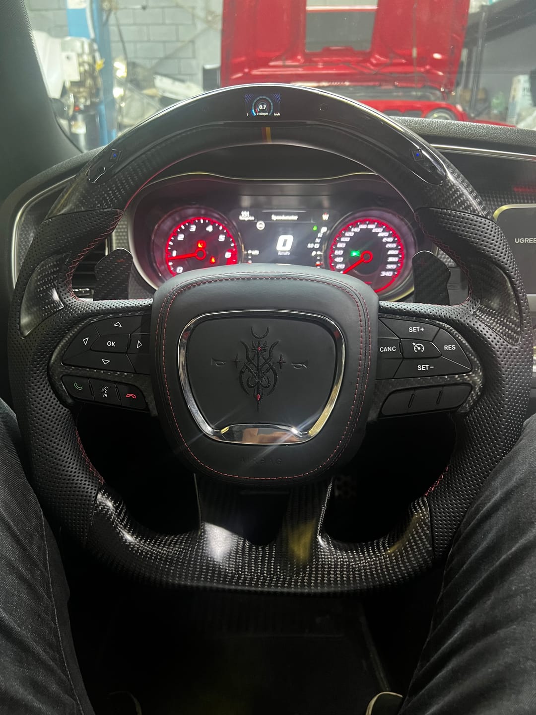 Customer photo review of 2015-2024 Dodge Charger/Challenger Custom Carbon Fiber Steering Wheel