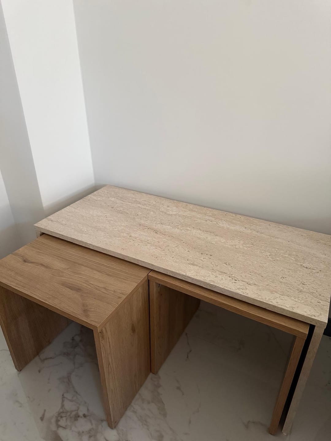 Customer photo review of Rani AB114 Orta Sehpa Zigon Sehpa Sepet Ceviz - Traverten