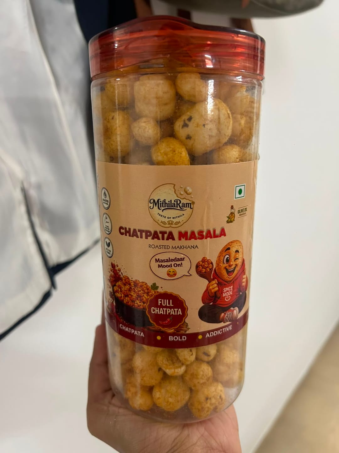 Customer photo review of MithilaRam™ Chatpata Masala Olive Oil Roasted Makhana (85 g)