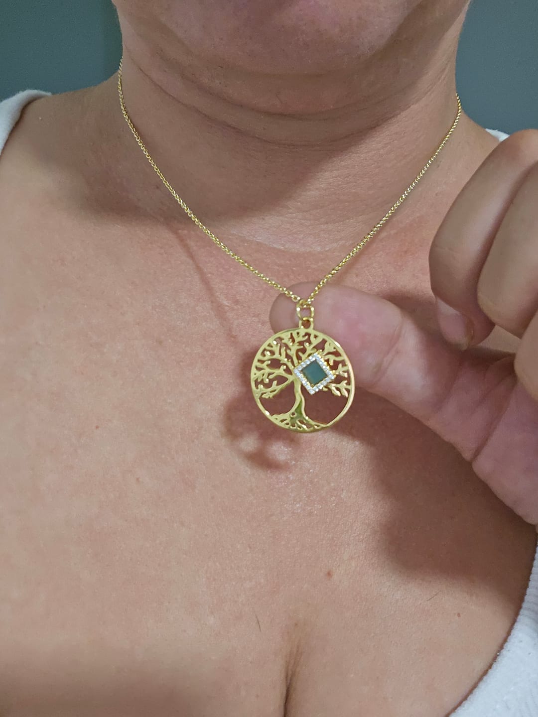Customer photo review of Tree of Life Necklace