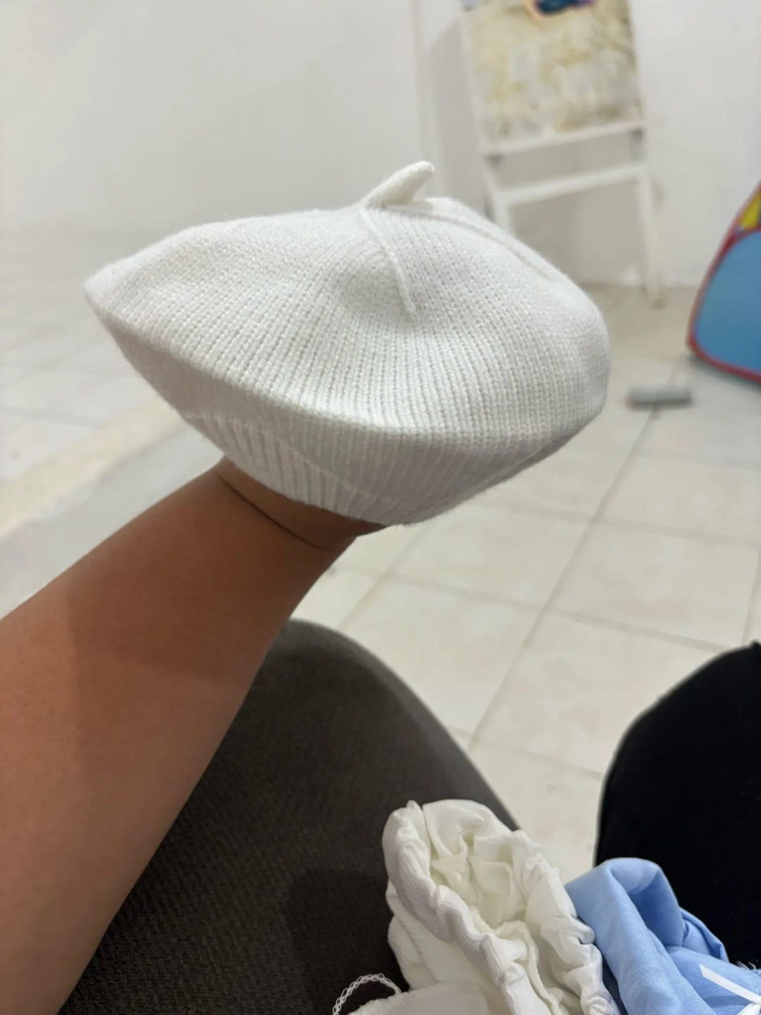 Customer photo review of Kids Solid Beret Hat