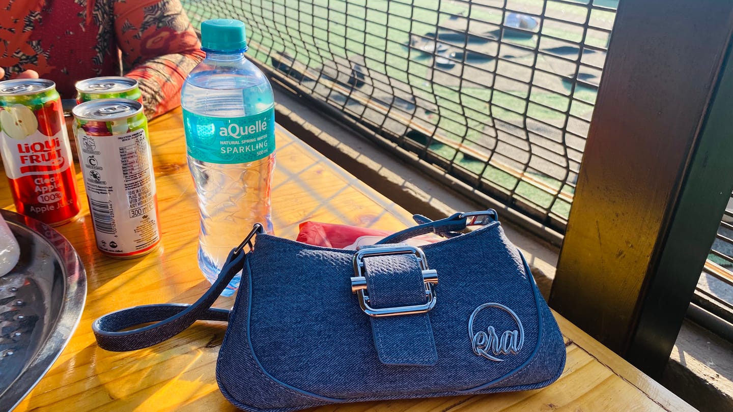 Customer photo review of Denim Lily Shoulder Bag