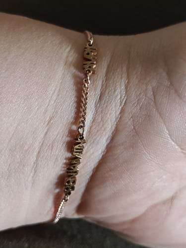 Customer photo review of Custom Name Bracelet