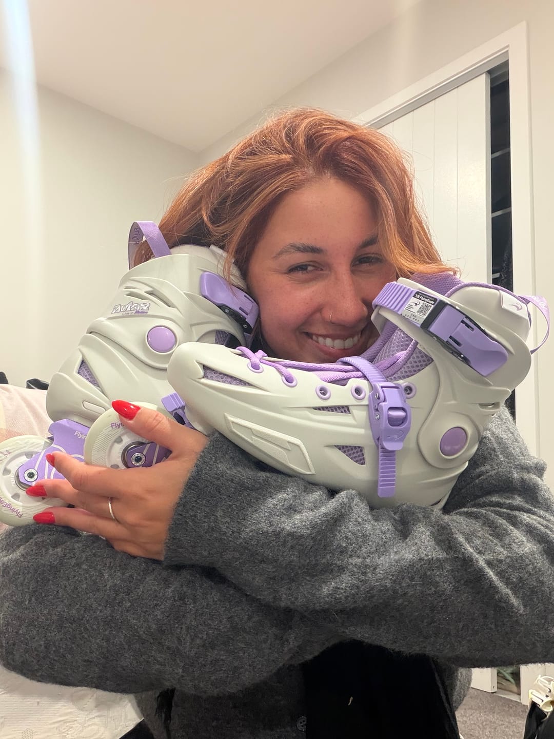 Customer photo review of Flying Eagle FBS+ Avian Purple Skates
