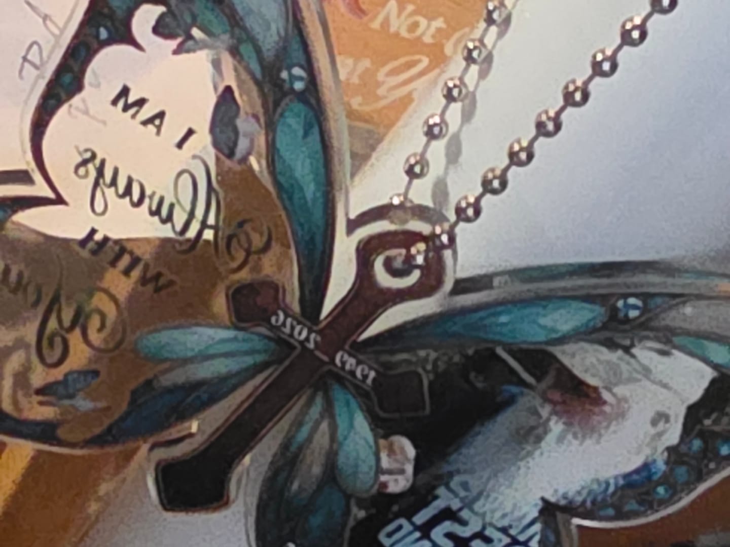 Customer photo review of Personalized Memorial Butterfly Car Hanger with Photo – Always With You