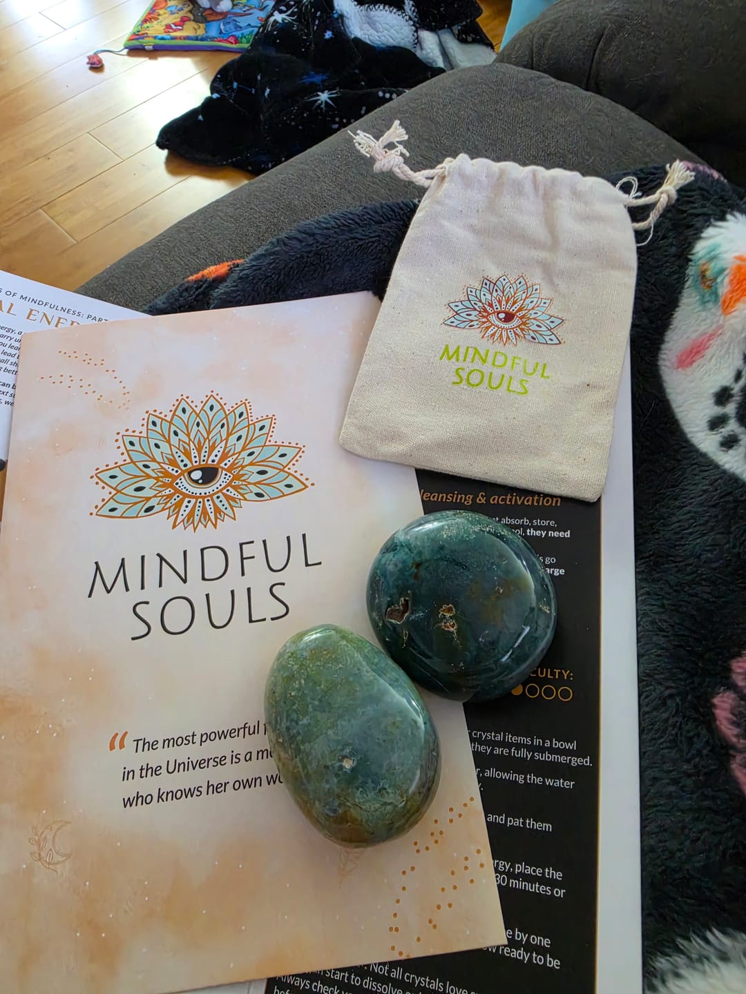 Customer photo review of Natural African Ocean Jasper Palm Stone