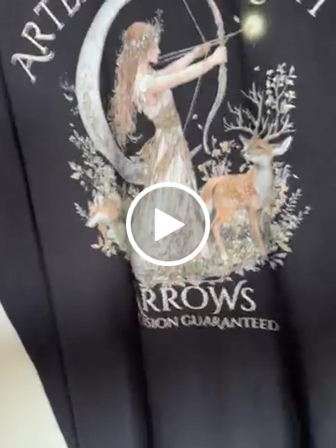 Customer video review of Artemis' Moonlit Arrows Tee