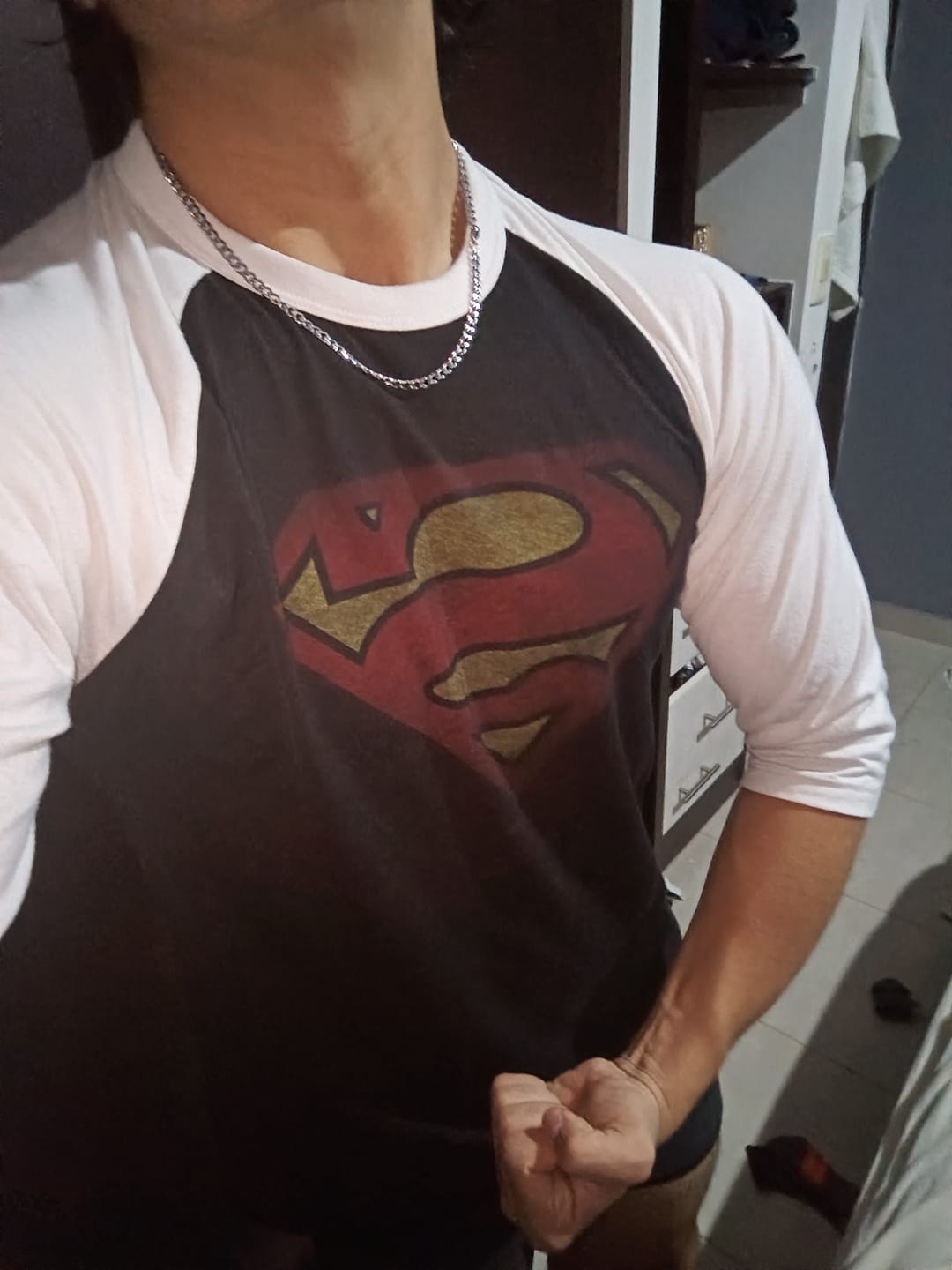 Customer photo review of 8072 - Superman 3/4 Raglan Shirts