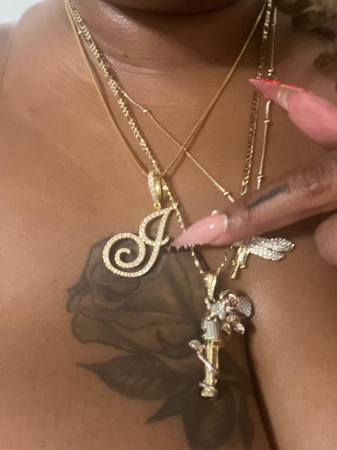 Customer photo review of Crystal Inital Necklace