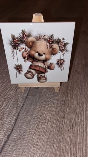Customer photo review of Sublimatie Keramische Tegel 10.8 x 10.8 cm Wit Glanzend - Keramiek