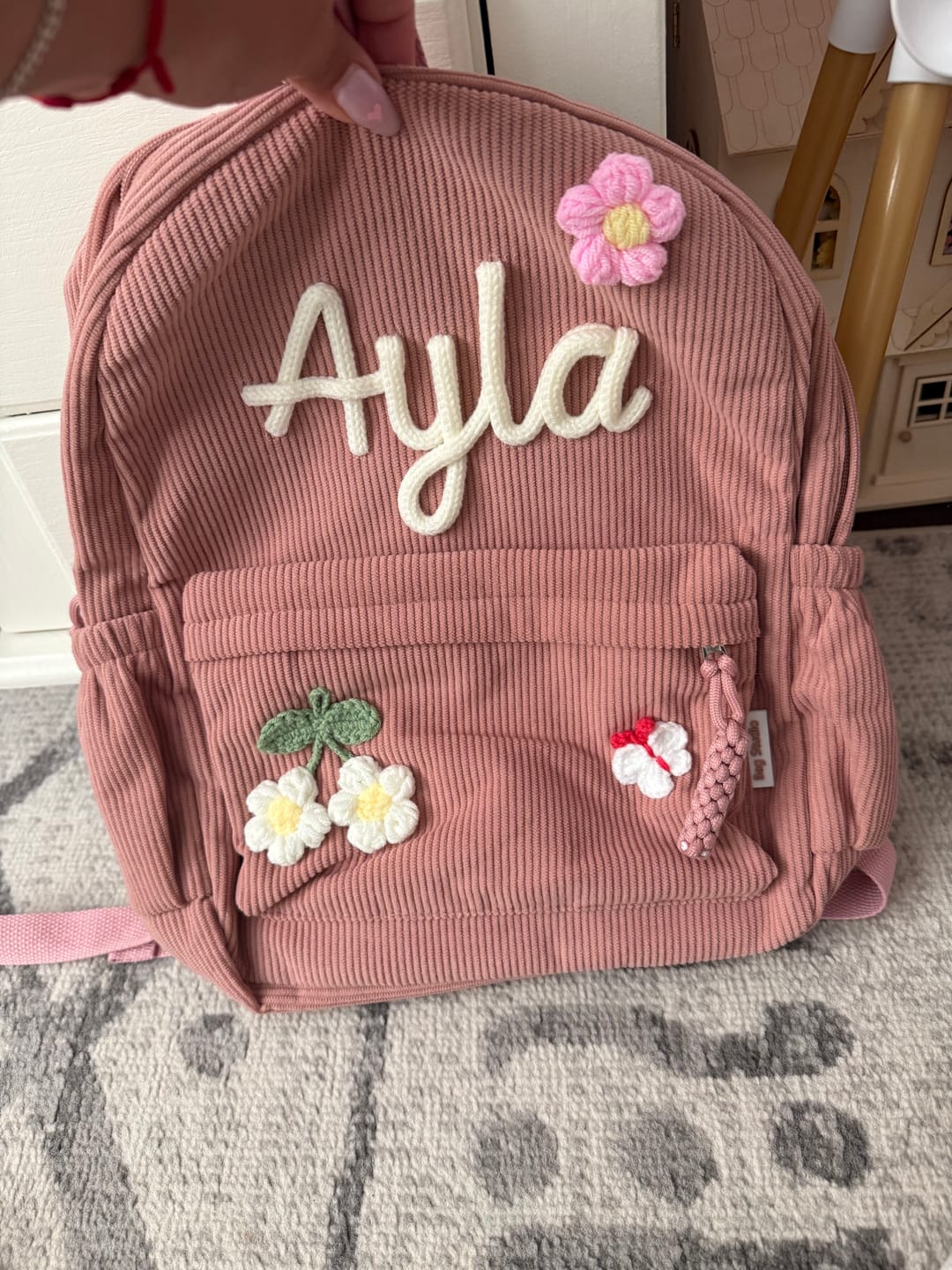 Customer photo review of K&C - Personalized Knitted Backpack