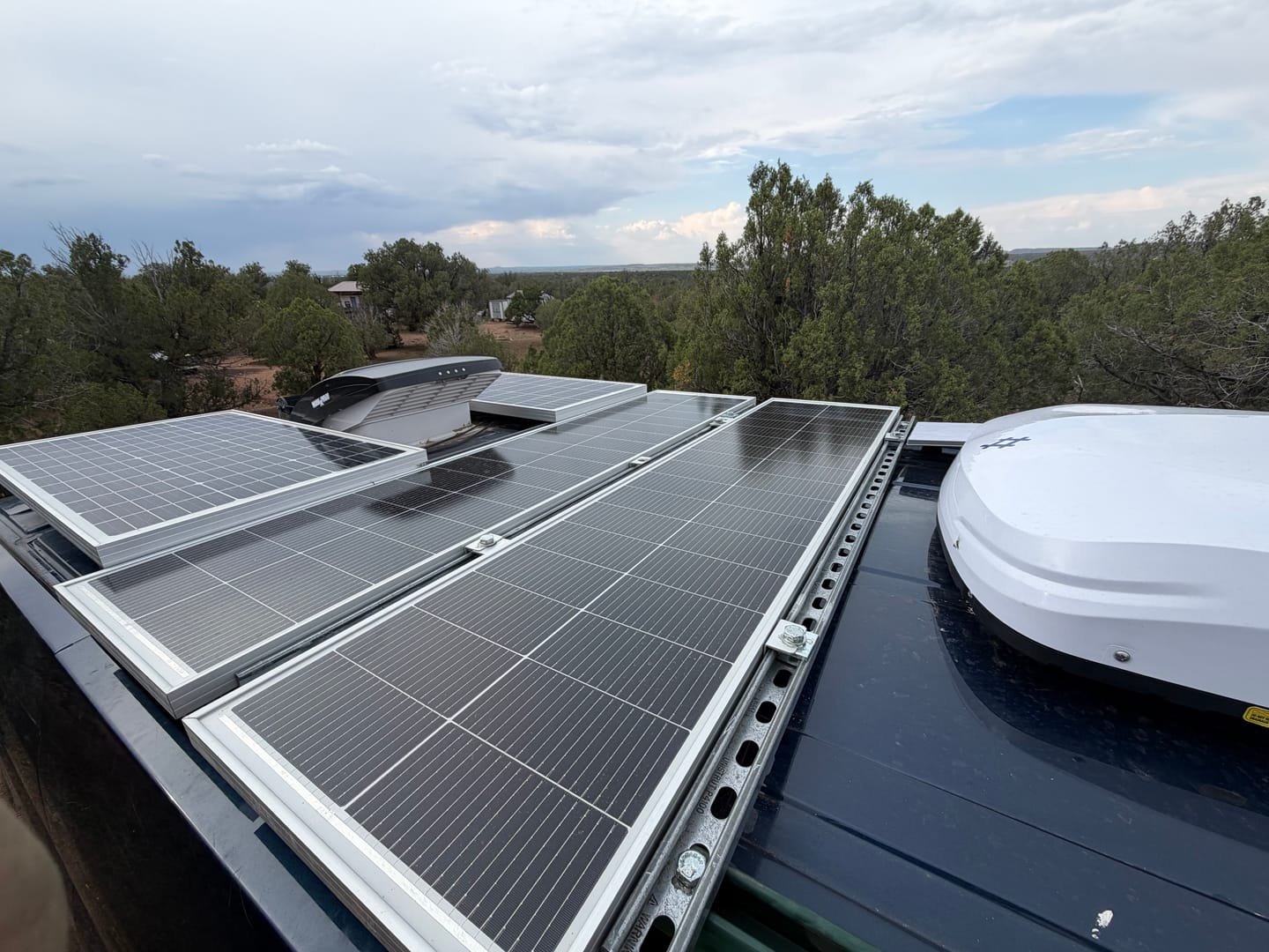 Customer photo review of MEGA 130 SLIM | 130 Watt Slim Solar Panel | Compact 12V Narrow Panel for Vans, Campers, Boats  | 25-Year Output Warranty | UL Certified