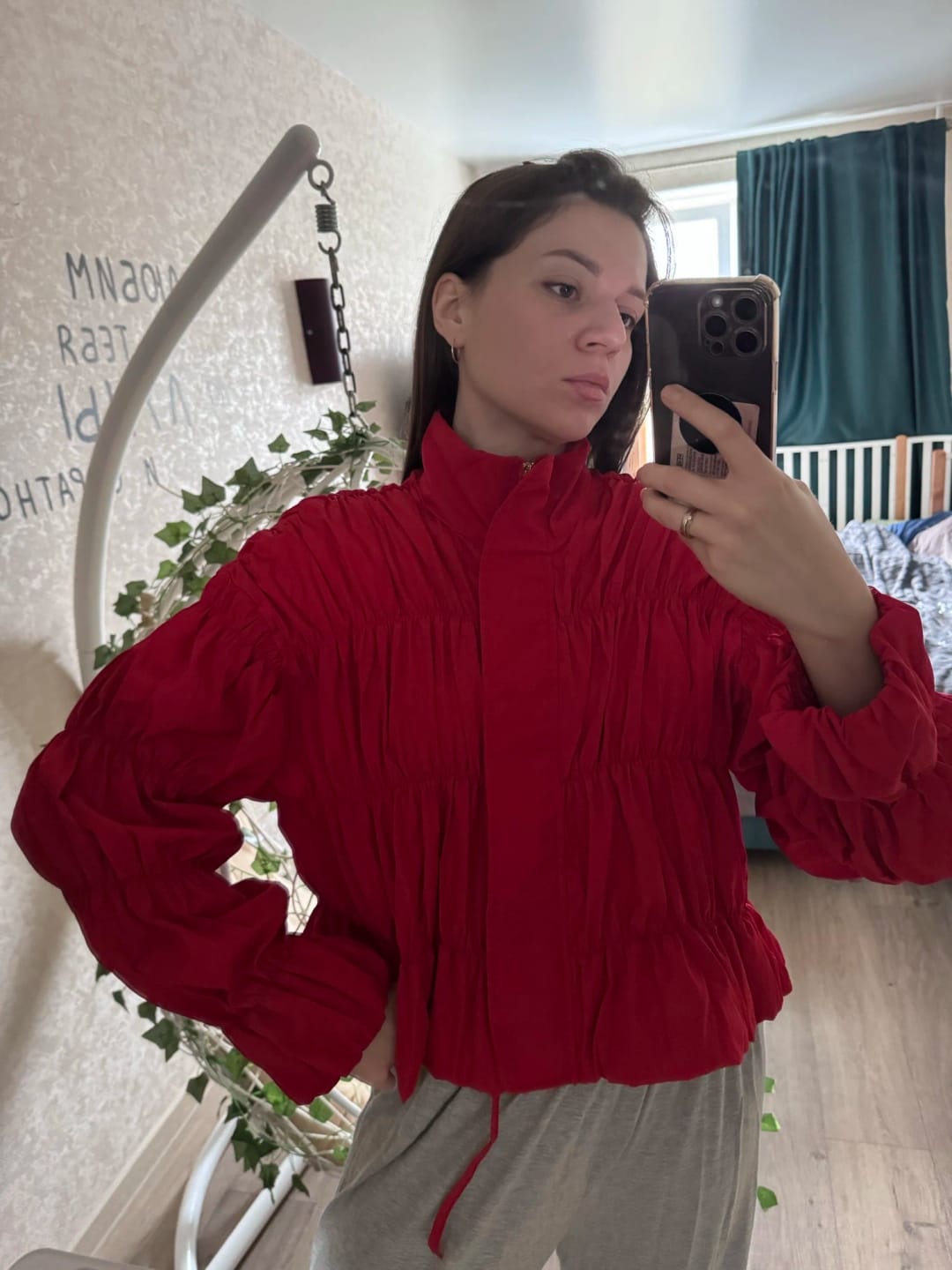 Customer photo review of Sarah Ruched Zip Jacket