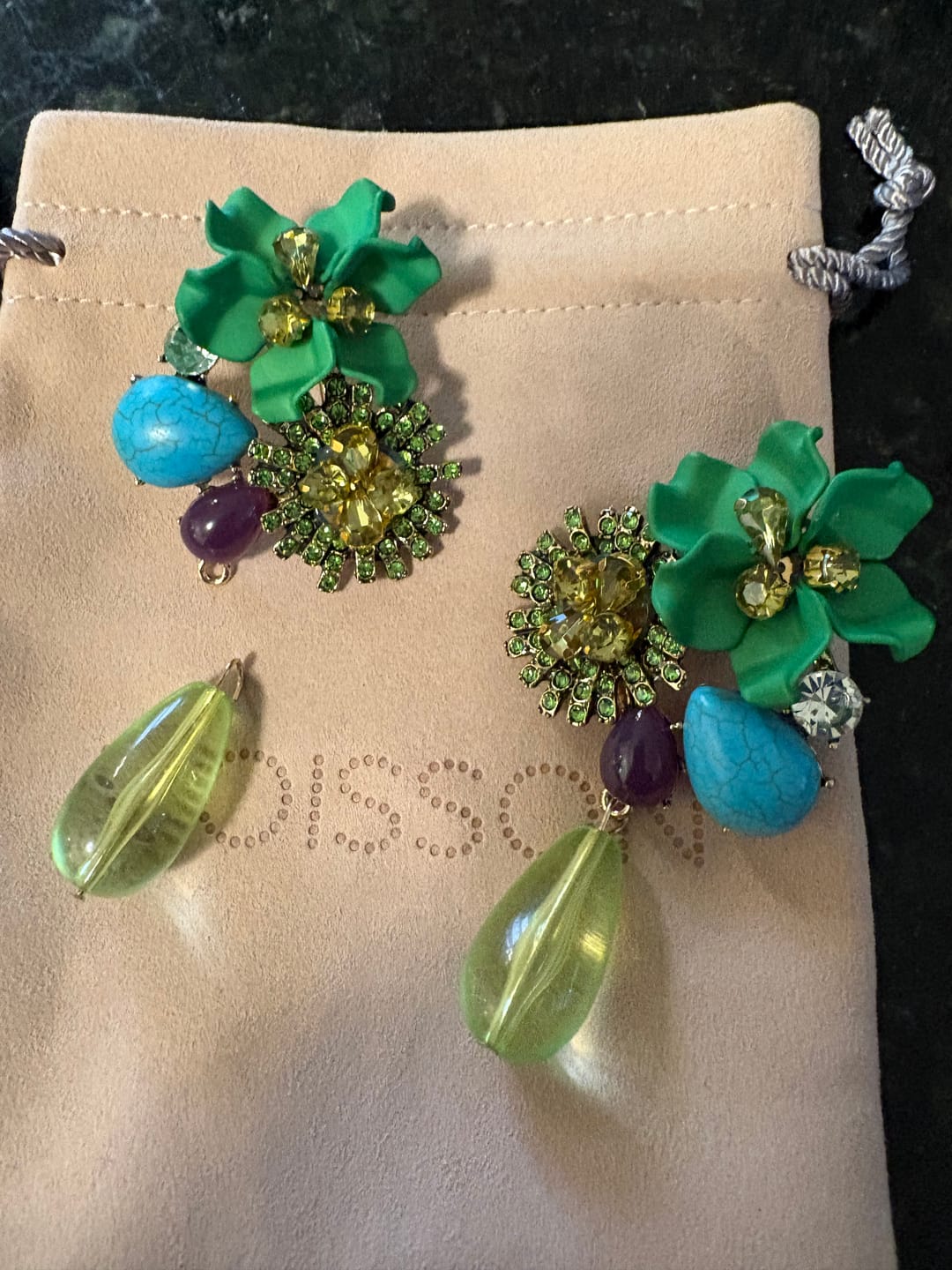 Customer photo review of Nova Tile Drop Earrings