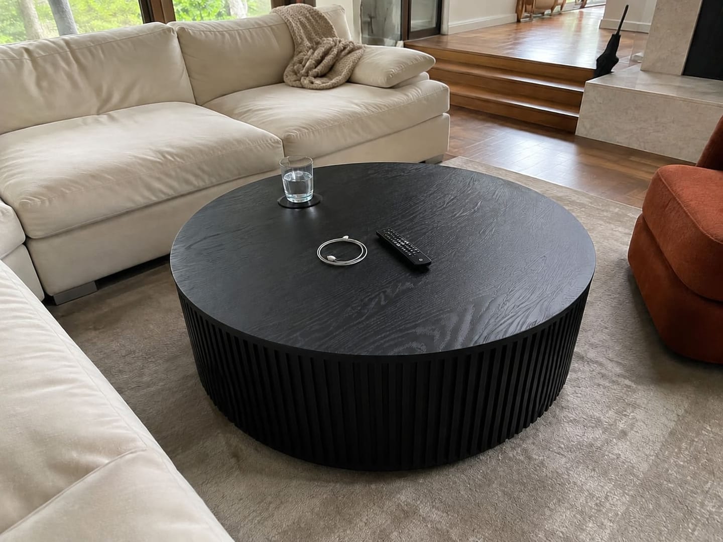 Customer photo review of Fanny Round Wood Coffee Table