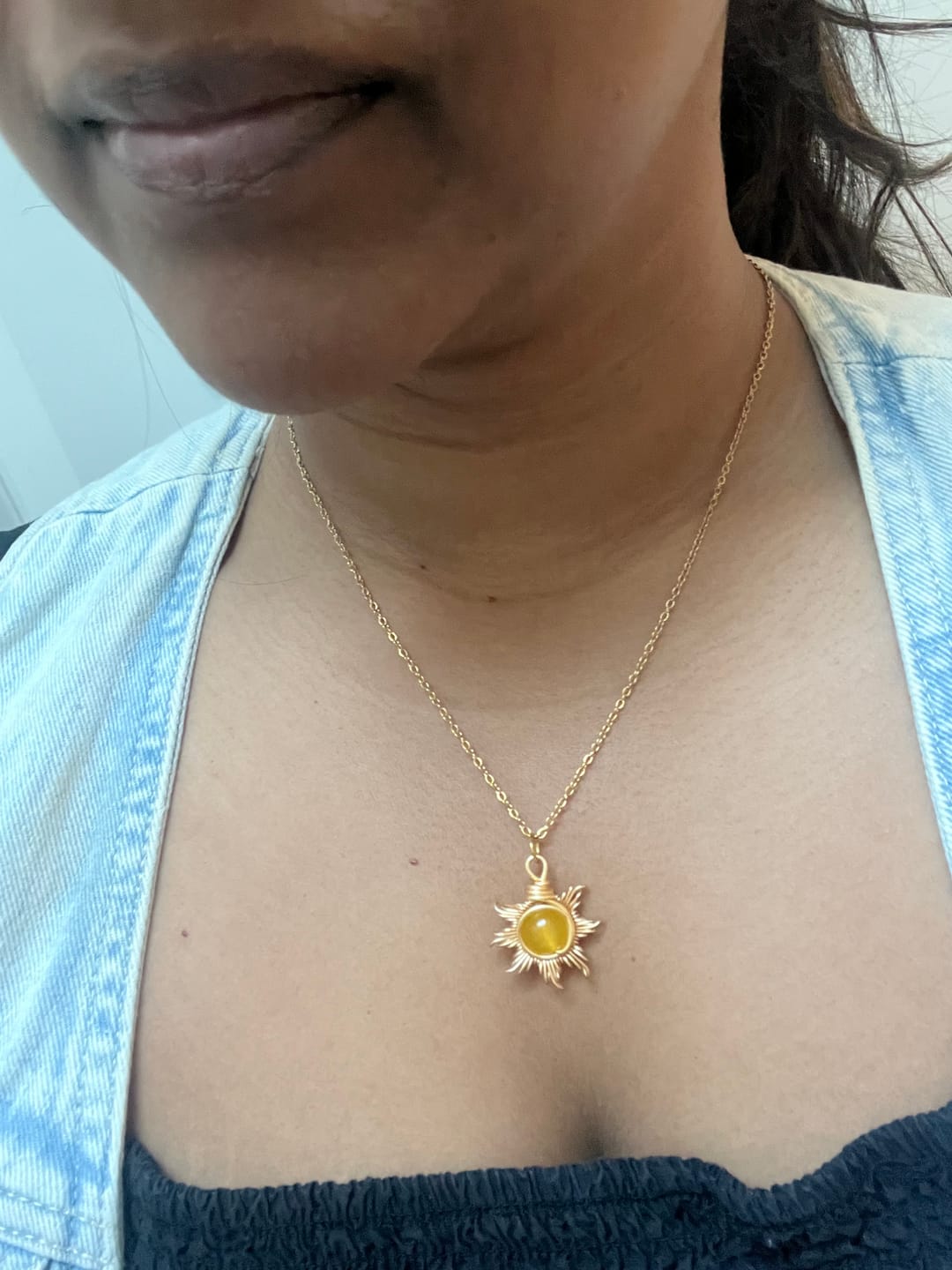 Customer photo review of Eternal Sun Necklace | Yellow Onyx