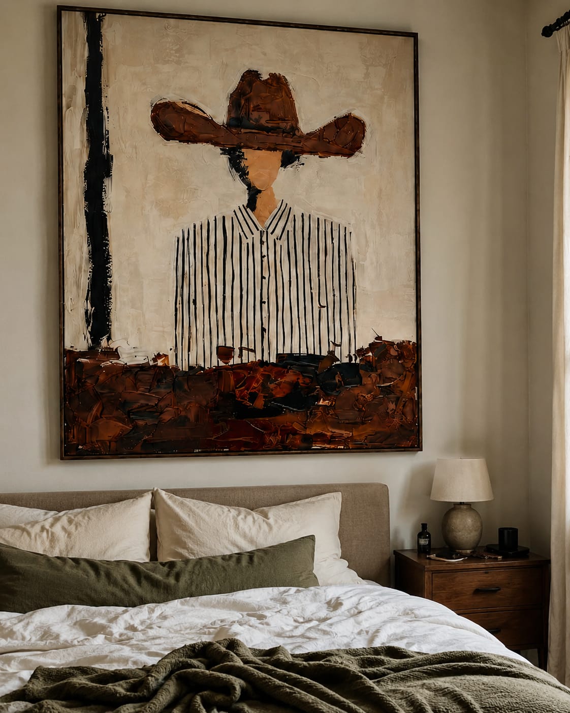 Customer photo review of Western Cowboy Wall Art｜Pinstripe Rancher