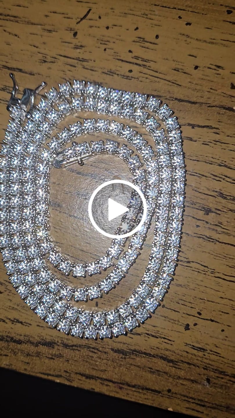 Customer video review of S925 Silver Moissanite Tennis Chain 14K Gold (ALL SIZES)