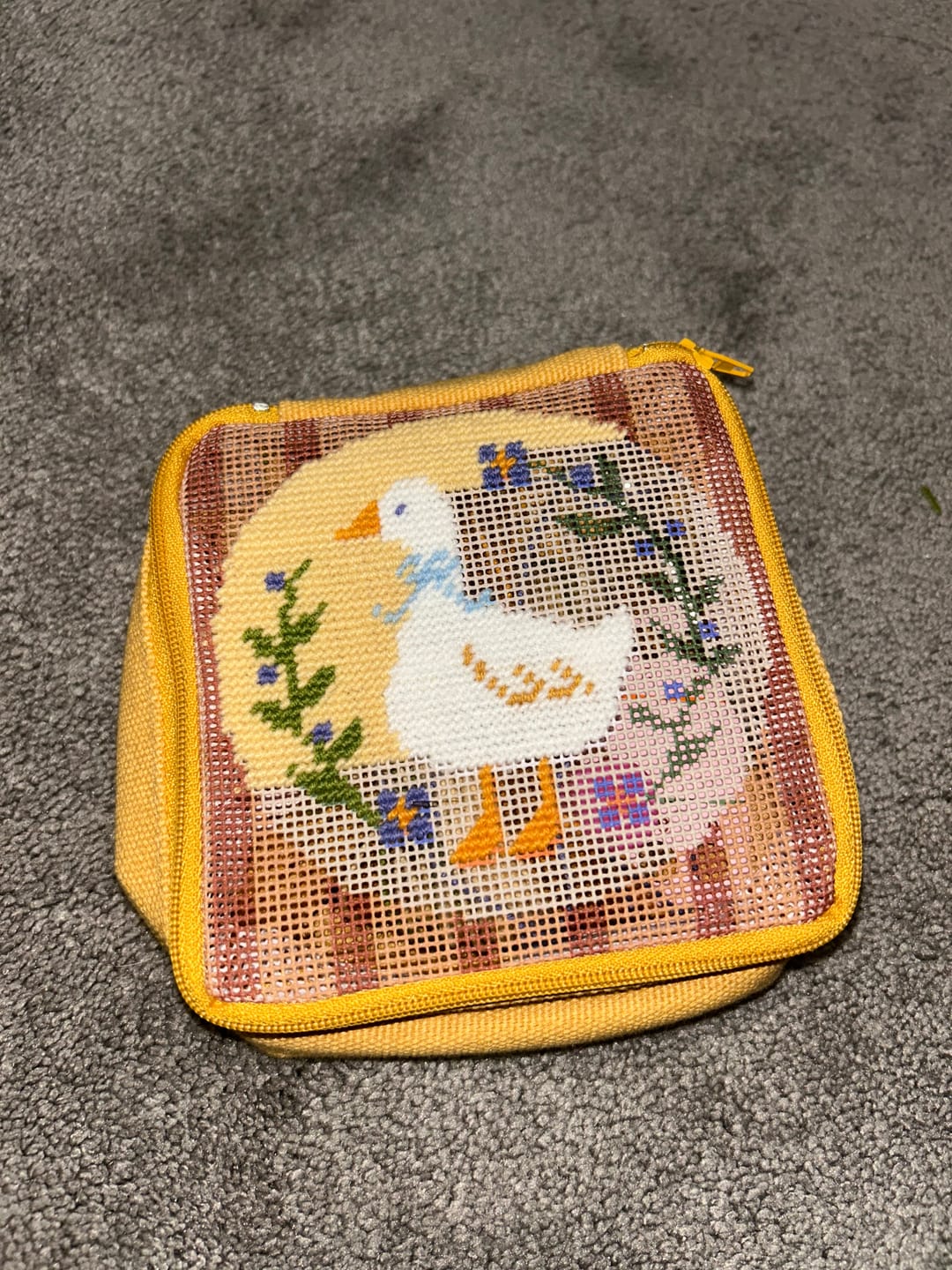 Customer photo review of Duck, Duck, Goose - Needlepoint Pouch Kit
