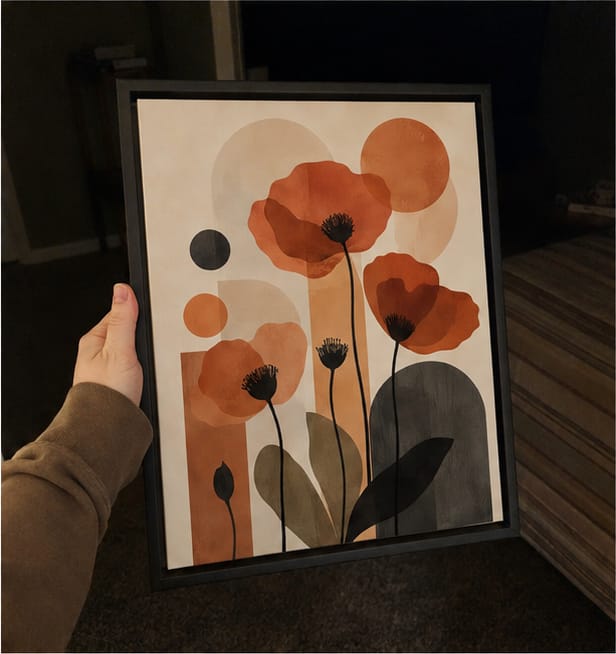 Customer photo review of Terracotta Poppy Flower Canvas