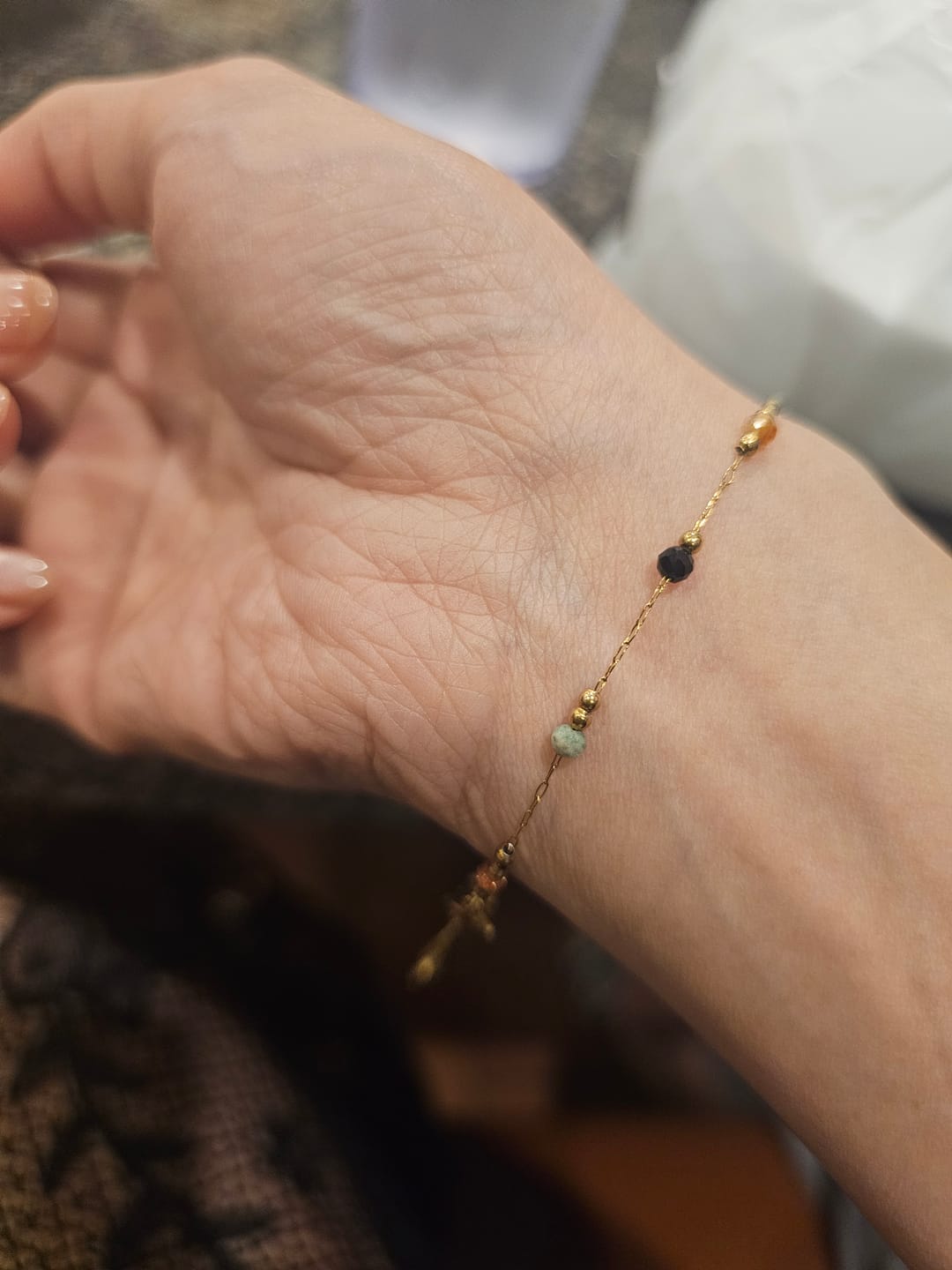 Customer photo review of Lulu Beaded Stone Bracelet