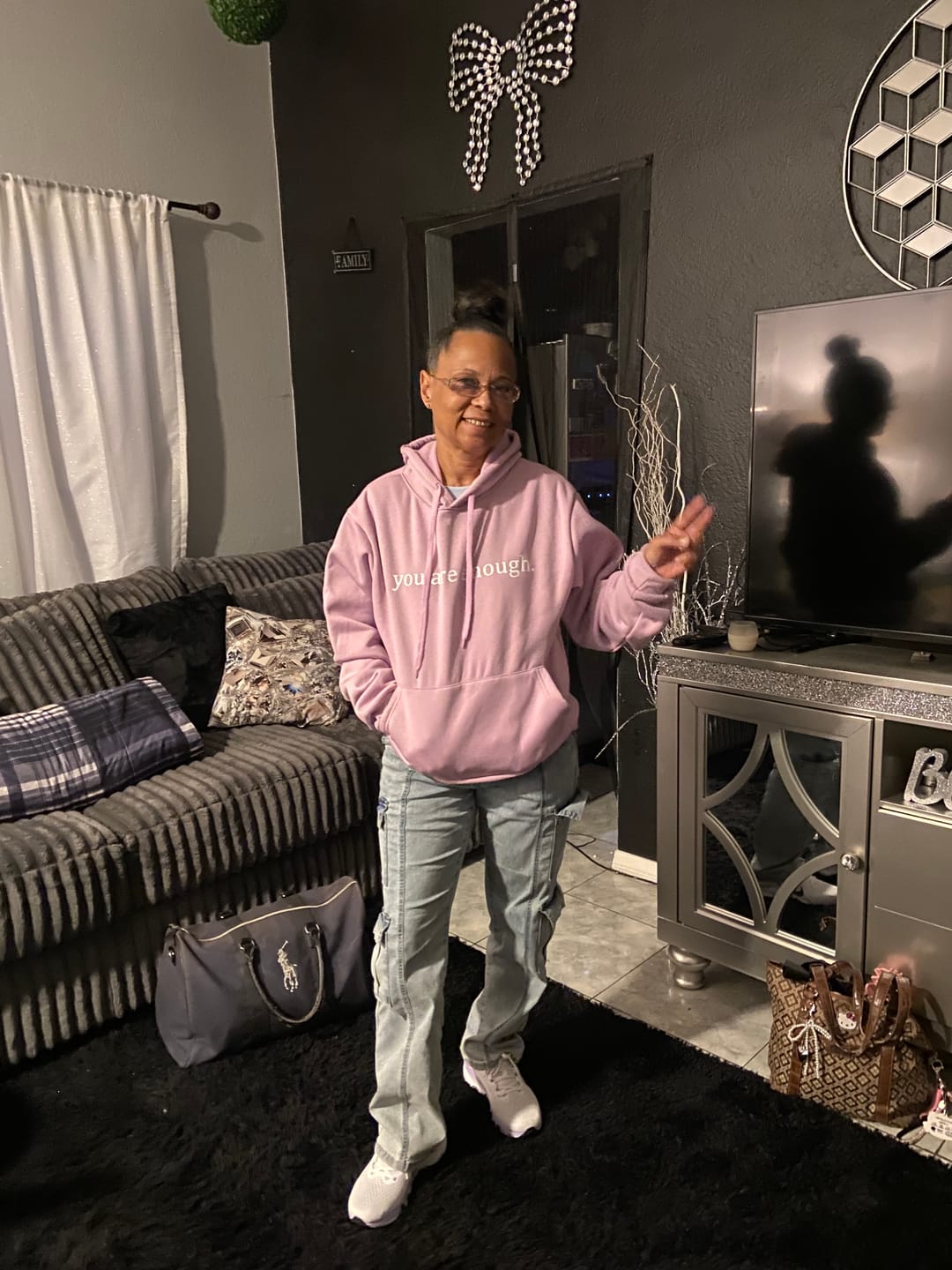 Customer photo review of The Original 'Dear Person Behind Me' Hoodie