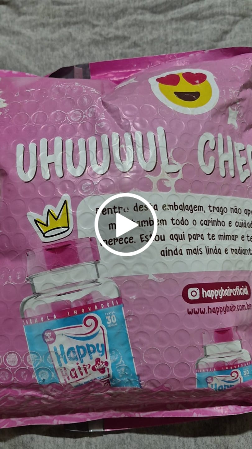 Customer video review of Happy Hair 2 Potes + 1 Melatonina Grátis + 1 Colágeno Grátis