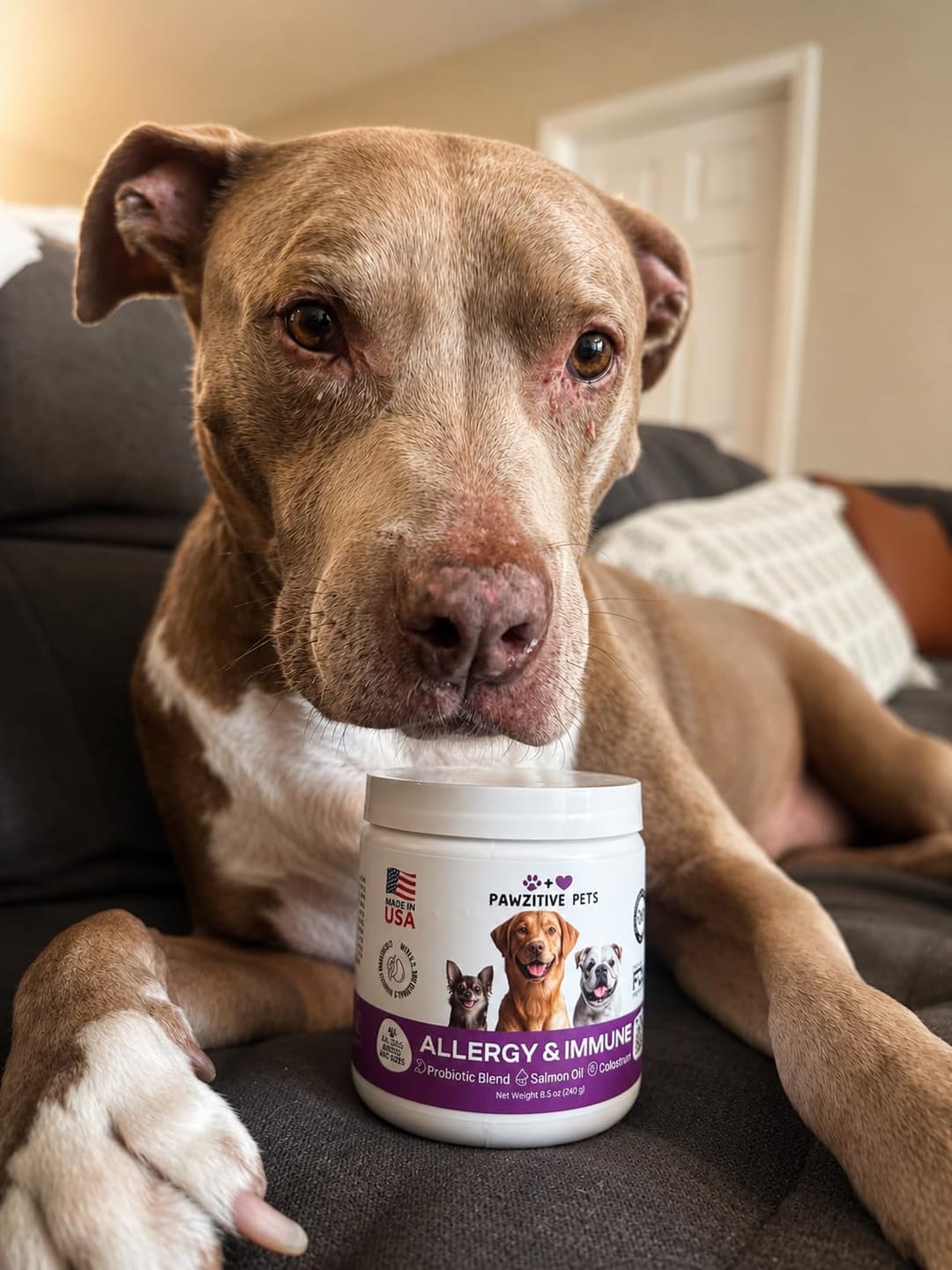 Customer photo review of Dog Allergy Chews for Itchy Skin, Paw Licking & Seasonal Allergies – Immune Support, 120 Soft Chews (Beef Flavor)