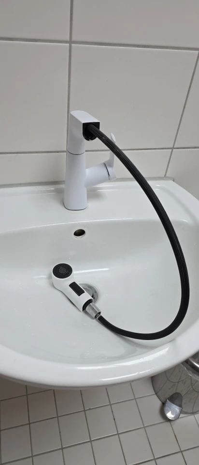 Customer photo review of Torneira Banheiro Monocomando Mangueira Extensível Pull-Out Sapphire