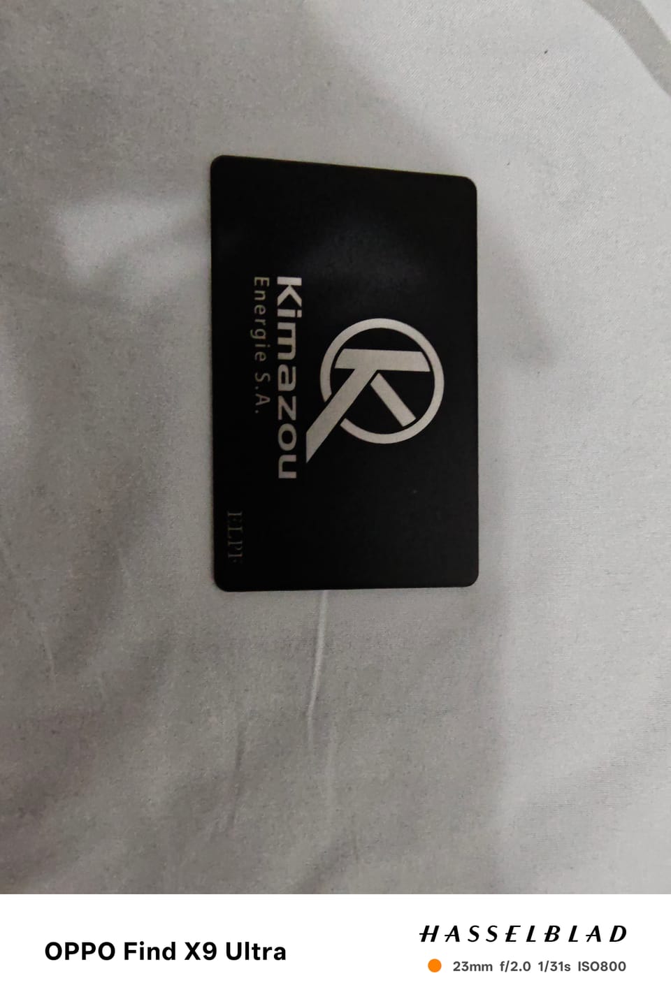 Customer photo review of Custom Metal Digital Business Card (Laser Engraved)