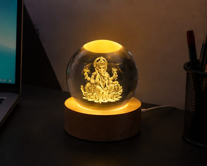 Customer photo review of DivineGlow™ 3D Ganesha Crystal Lamp