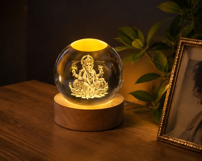 Customer photo review of DivineGlow™ 3D Ganesha Crystal Lamp