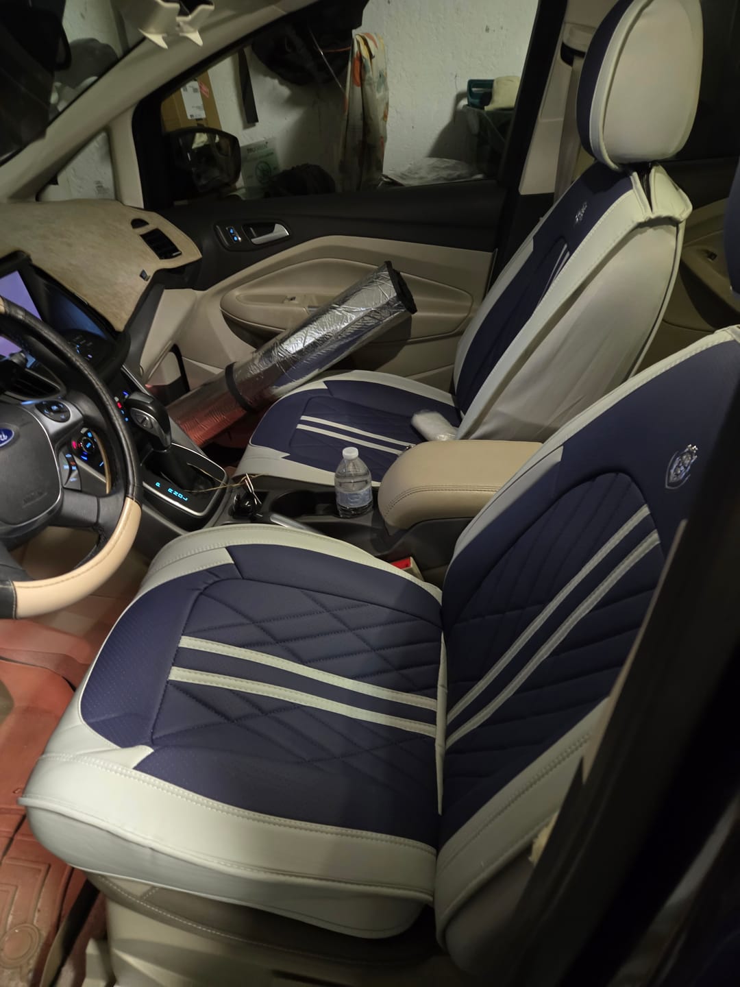 Customer photo review of Blue & Gray Car Seat Covers
