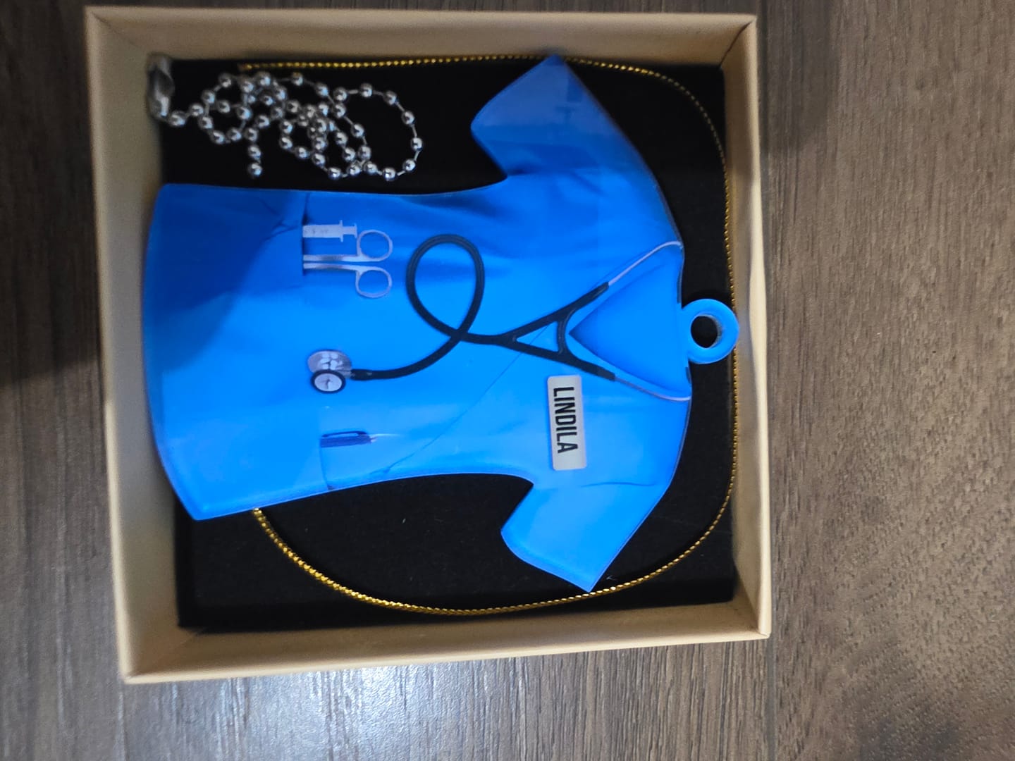 Customer photo review of Personalized Nurse Scrubs - Gift for Nurse Ornament