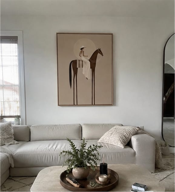Customer photo review of Woman Riding Horse Canvas Wall Art