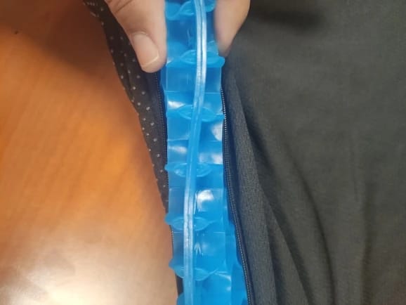 Customer photo review of Cojín de gel viscoelástico con forma de panal