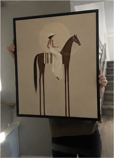 Customer photo review of Woman Riding Horse Canvas Wall Art